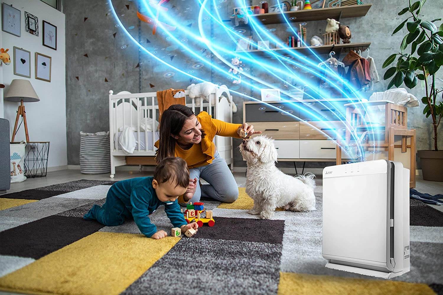 Visuel représentant les bienfaits d'un purificateur d'air