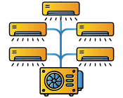Illustration du système de climatisation 5 splits