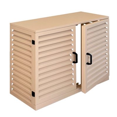 Cache clim avec poignées entreouvert en aluminium